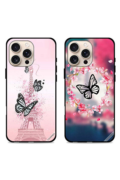 Covernex حافظتان واقيتان لهاتف Apple iPhone 16 Pro بتصميم فراشة في حلقة وفراش...