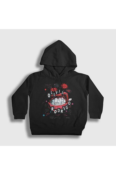 Presmono Unisex Kids Black Guts World Tour Olivia Rodrigo Hooded Sweatshirt 553802Tt