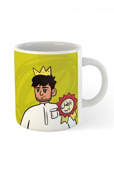 Story of candle Ceramic Mug with 'Best Dad' Design in White