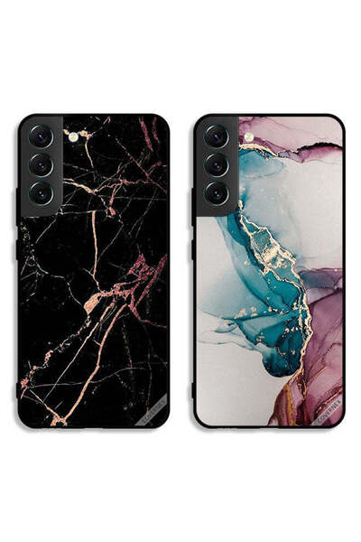 Covernex حافظتان لهاتف سامسونج جالاكسي S22 5G بأغطية واقية بنقوش رخامية متشققة