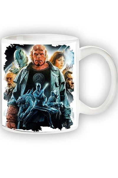 Story of candle Ceramic Mug with 'Hellboy 2004' Design in White