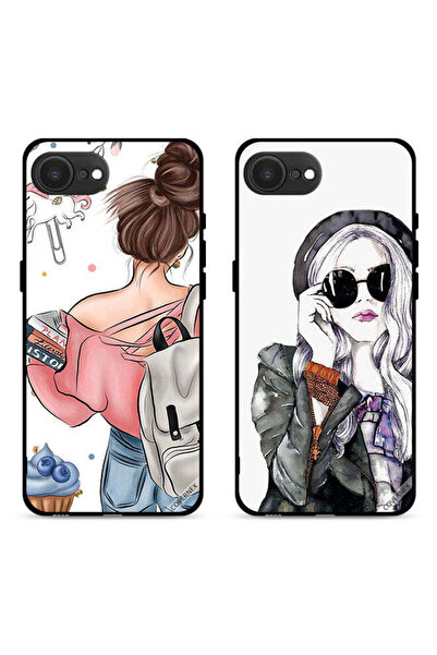 Covernex حافظتان واقيتان لهاتف Apple iPhone 16e بتصميم فتاة أنيقة وكتب في فن ...