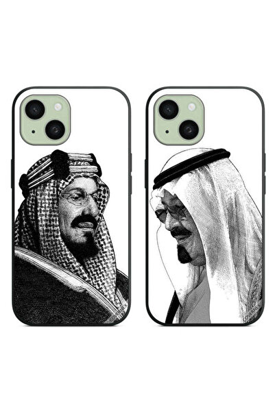 Covernex حافظتان لجهاز آبل آيفون 15 بلس بغطاءين واقيين الملك ابن سعود والملك عبدالله