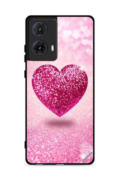 Covernex غطاء حماية لهاتف موتورولا موتو جي 85 5G بنقشة قلب لامع