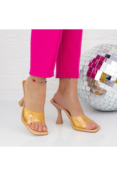 Botinelli Women's Slippers with Thick Heels TN-54 Beige