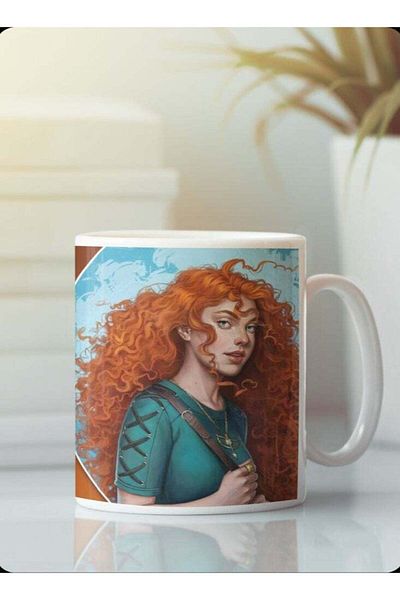 Story of candle Ceramic Mug with 'Disney Princess - MERIDA' Design in White