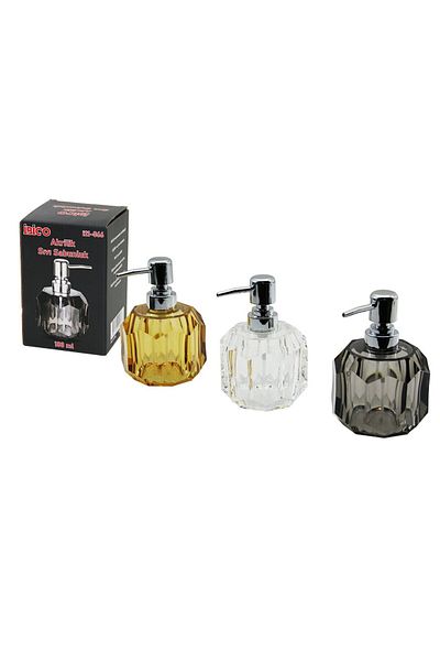 Light up Chubby round - prism transparent - colored acrylic - mica crystal liquid soap dispenser 180ml