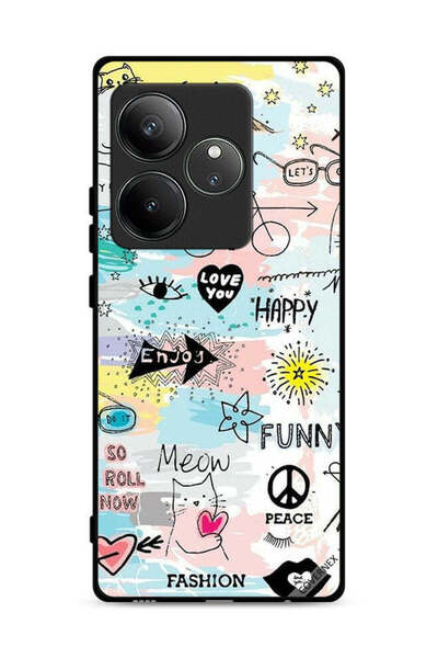 Covernex غطاء حماية لهاتف Realme GT Neo6 SE 5G بتصميم Doodle Meow Enjoy