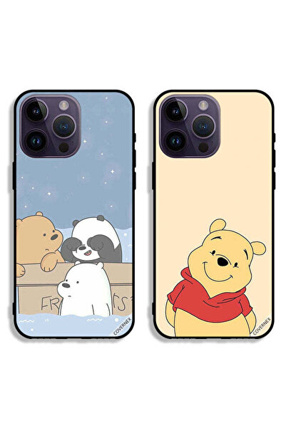 Covernex حافظتان واقيتان لهاتف Apple iPhone 14 Pro Max، بتصميم Bear Friends و...