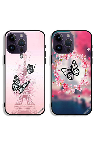 Covernex حافظتان واقيتان لهاتف Apple iPhone 14 Pro بتصميم فراشة في حلقة وفراش...