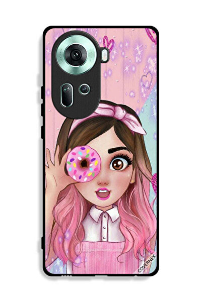 Covernex غطاء حماية لهاتف Oppo Reno11 5G برسومات فتاة محبة للدونات