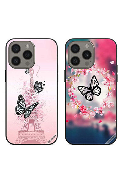 Covernex حافظتان واقيتان لهاتف Apple iPhone 15 Pro بتصميم فراشة في حلقة وفراش...