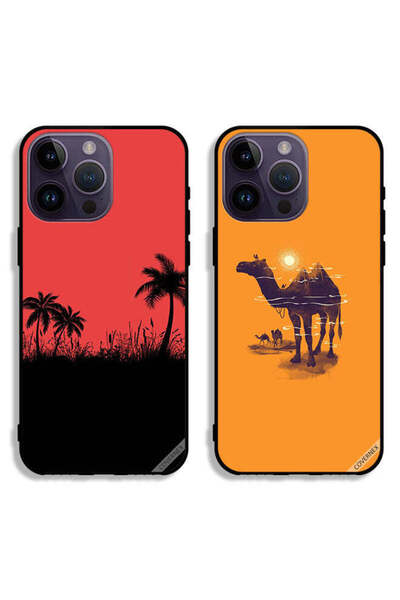 Covernex حافظتان لهاتف Apple iPhone 14 Pro، أغطية حماية بتصميم شجرة تمر وفن ا...