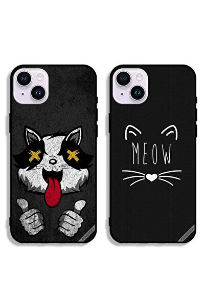 Covernex حافظتان واقيتان لهاتف Apple iPhone 14 Plus بتصميم Marshmallow Cat وMeo