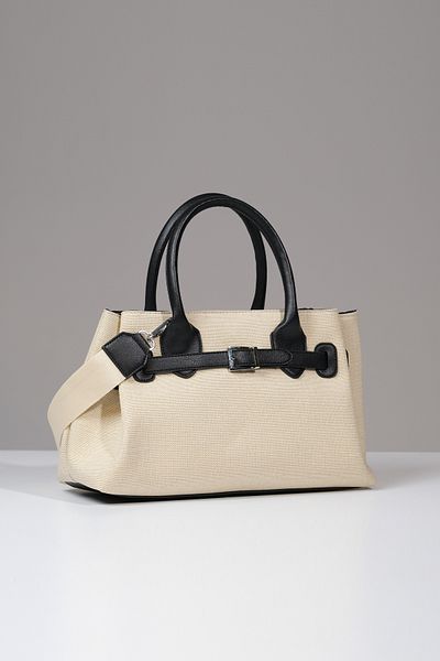 Çantacımstore Γυναικεία Kosta Δερμάτινη τσάντα Shopper 1507 Hasır-Syh