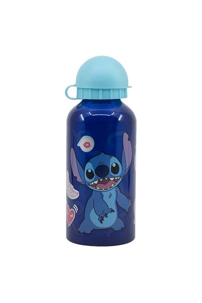 Stitch Children's water bottle, aluminum, 400 ml, Blue, Palms