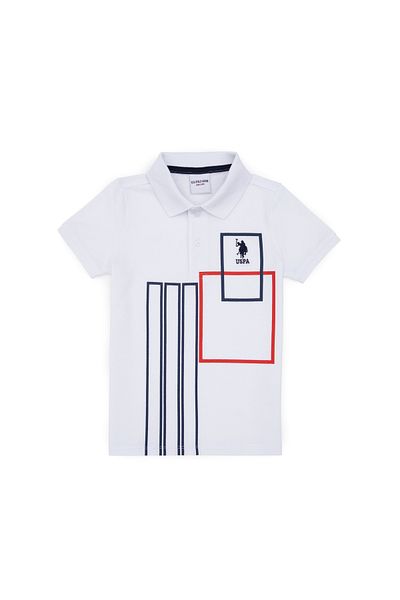 U.S. Polo Assn. Boy's White Polo Neck T-Shirt 50307175-Vr013