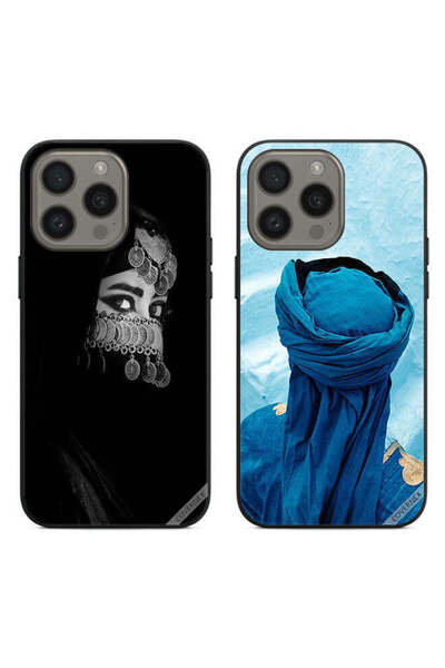 Covernex جرابان لهاتف Apple iPhone 15 Pro Max بغطاء حماية بتصميم عربي وعيون ج...