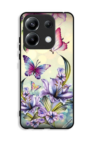 Covernex غطاء حماية لهاتف Xiaomi Poco M6 Pro 4G بنقشة زهور أرجوانية وفراشات