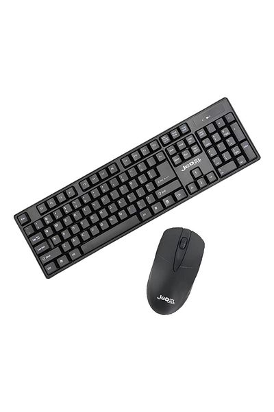 jedel Modern wireless mouse and keyboard set for office, black