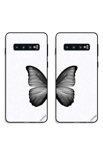 Covernex حافظتان واقيتان لهاتف سامسونج جالاكسي S10 بلس، أغطية خلفية سوداء بتص...