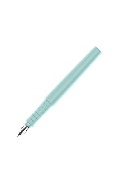 OEM Stilou Faber Castell Poly Pen, albastru caraibian, peniță F, mâner ergonomic, reîncărcabil, uz școlar