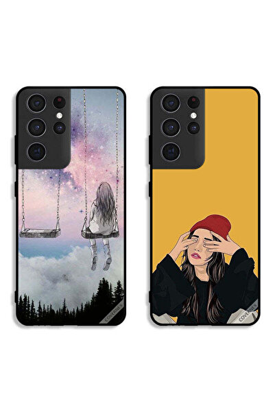Covernex حافظتان لهاتف سامسونج جالاكسي إس 21 ألترا 5G، أغطية حماية، رسم فتاة ...