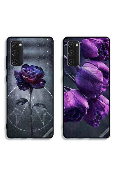 Covernex حافظتان لهاتف سامسونج جالاكسي S20 FE بأغطية واقية زهور داكنة