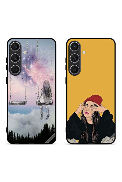 Covernex حافظتان واقيتان لهاتف سامسونج جالاكسي S23 FE 5G، رسم فتاة وحيدة حزينة