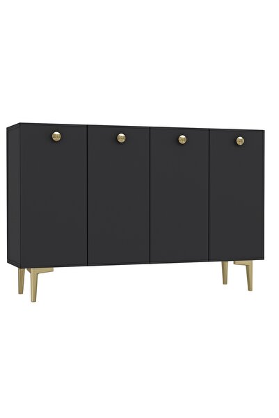 DEMONTE DECOR BETTYDD MUTFAK KİLER DOLABI ANTRASİT-ANTRASİT-ALTIN