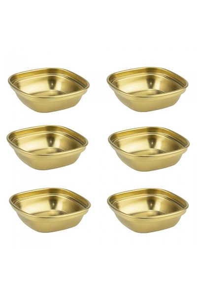 Culinaro Set of 6 square bowls Vintage Gold 8.4x8.4cm, stainless steel, gold
