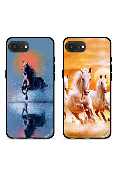 Covernex حافظتان واقيتان لهاتف Apple iPhone 16e - خيول تركض