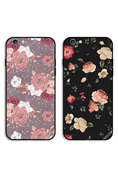 Covernex حافظتان واقيتان لهاتف Apple iPhone 6 Plus/6s Plus بخلفية زهرية وزهرة لوتس ملونة