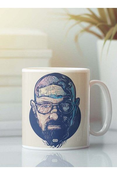 Story of candle Ceramic Mug with 'Breaking Bad' Design in White Color
