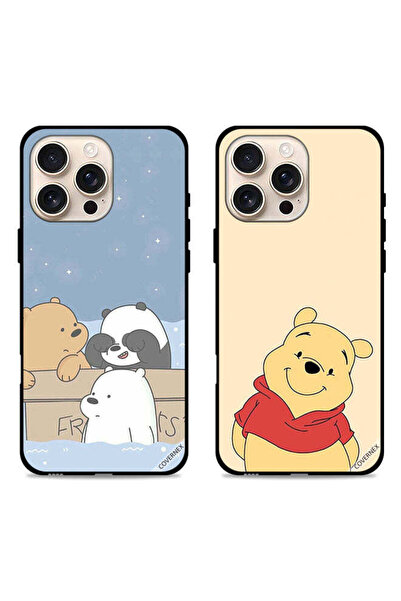 Covernex حافظتان واقيتان لهاتف Apple iPhone 16 Pro، أغطية Bear Friends وHappy...