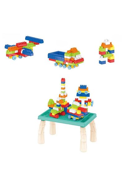 OEM 3-in-1 educational drawing and building table, with building blocks, 100 pieces, storage space