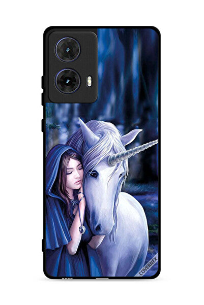 Covernex غطاء حماية لهاتف موتورولا موتو جي 85 5G - فتاة تحب وحيد القرن