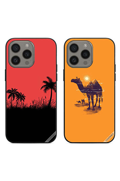 Covernex حافظتان لهاتف Apple iPhone 15 Pro، أغطية حماية بتصميم شجرة تمر وفن ا...