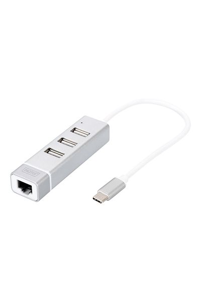 Digitus Concentrator USB-C 3-Porturi + LAN Ethernet
