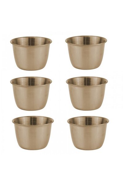 Culinaro Set of 6 stainless steel saucers 6xh4cm, copper look