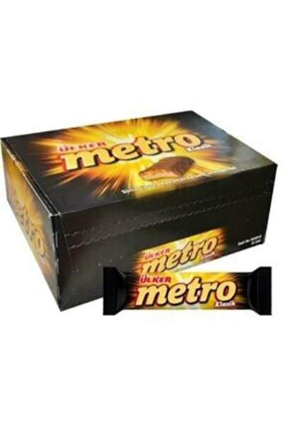 Ülker Metro Bar Çikolata 36g x 24’lü – Karamelli Fındıklı Lezzet Paketi Toplam 864g