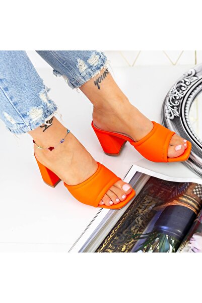 mei Papuci Dama cu Toc gros 2LE12 Portocaliu
