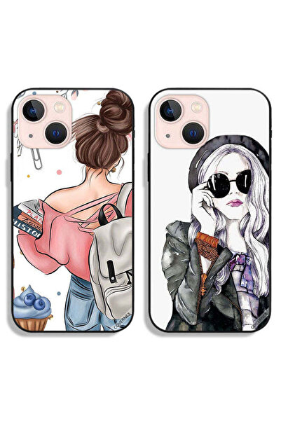 Covernex حافظتان لهاتف Apple iPhone 13 mini، أغطية واقية بتصميم فتاة أنيقة وك...