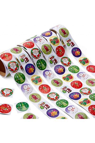 Twiddlers Set of 600 Christmas stickers, paper, multicolor, 7.6 x 4.1 x 4 cm