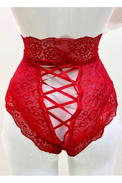 ALFA AKSESUAR 03 Red Lace High Waist Panties Venus-K1011