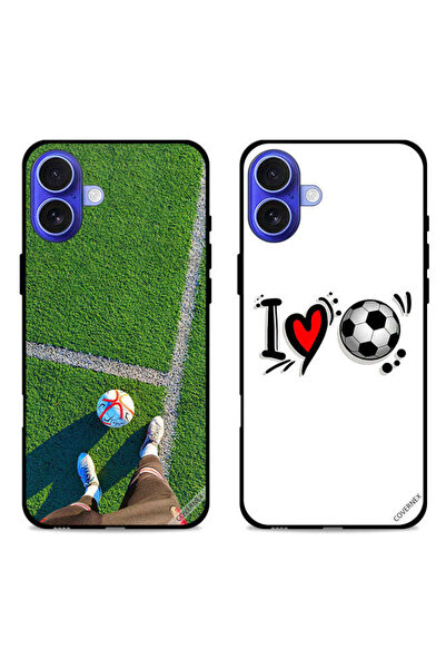 Covernex حافظتان لهاتف Apple iPhone 16، أغطية حماية كل الحب لكرة القدم
