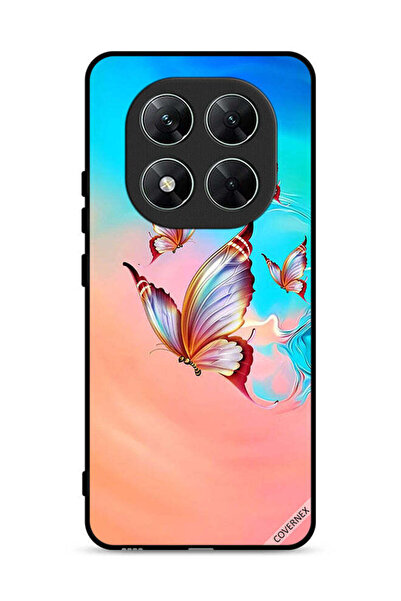 Covernex غطاء حماية لهاتف شاومي ريدمي نوت 14 برو 5G، فراشات تحلق فوق لون الطلاء