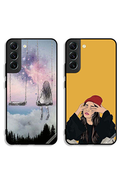 Covernex حافظتان لهاتف سامسونج جالاكسي إس 22 بلس 5G، أغطية حماية، رسم فتاة وح...