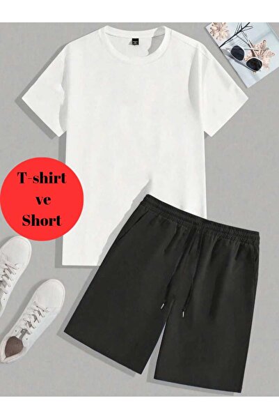 FİTGO Men's Relax Fit 2-Piece Shorts Set