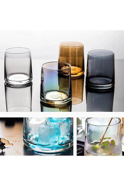 LUXXO Set 6 whiskey glasses from smoky glass, Winston, 250ml